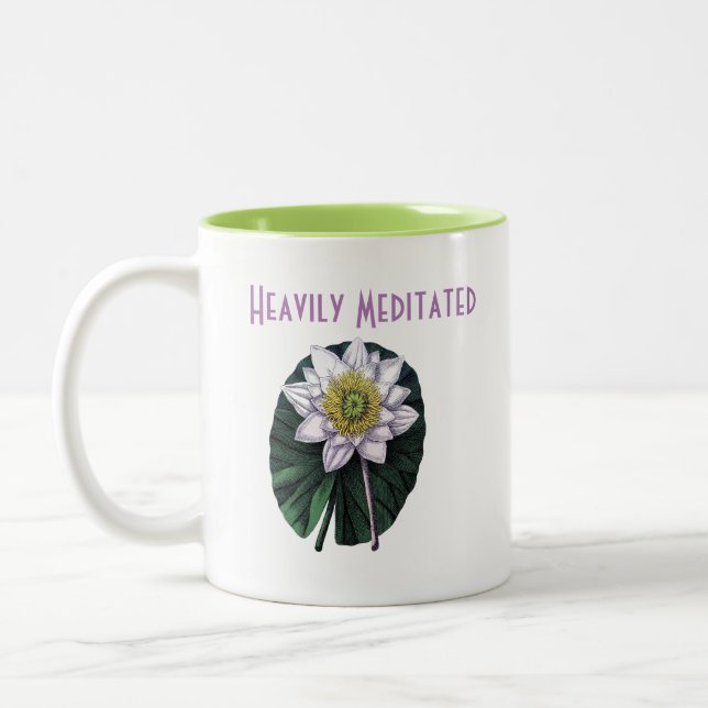Caneca De Café Em Dois Tons Lótus Engraçado Profundamente Meditado (Esquerda)