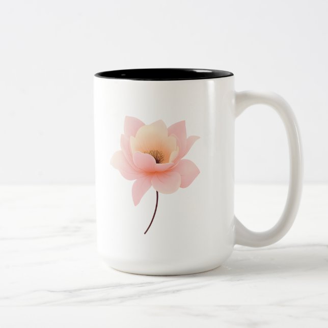 Caneca De Café Em Dois Tons Lotus Rosa Suave (Direita)