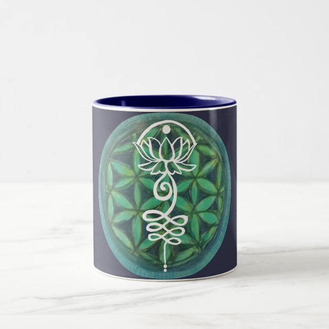 Caneca De Café Em Dois Tons Lotus Unalome (Centro)