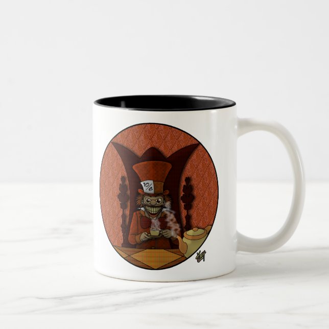 Caneca De Café Em Dois Tons Louco como copa de chapéu (Direita)