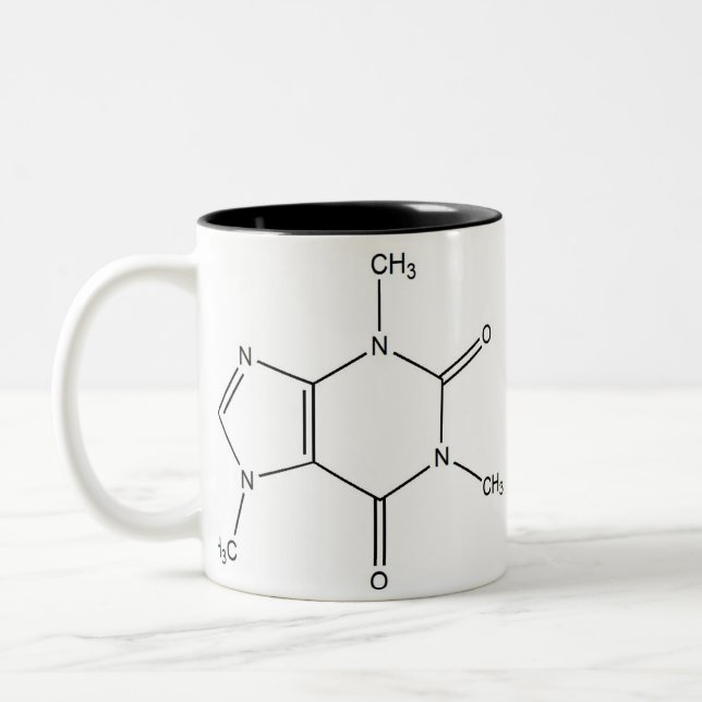 Caneca De Café Em Dois Tons loucos por cafeína (Esquerda)