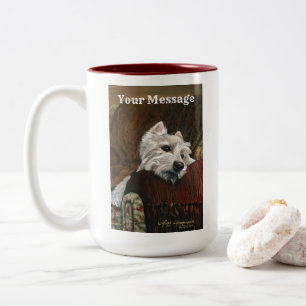 Caneca De Café Em Dois Tons Lounging Westie em Sofa