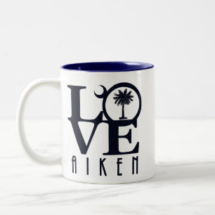 Caneca De Café Em Dois Tons LOVE Aiken Carolina do Sul 11oz