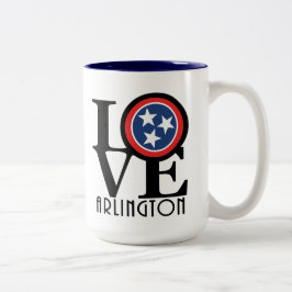 Caneca De Café Em Dois Tons LOVE Arlington TN 15oz