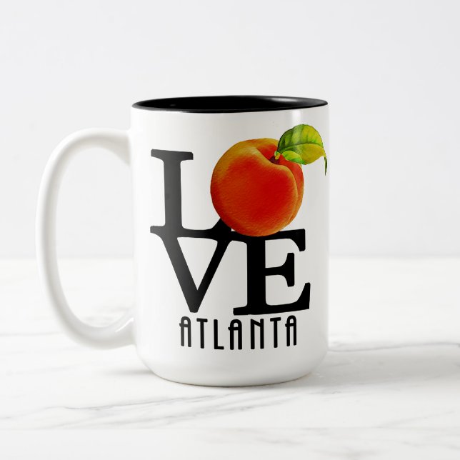 Caneca De Café Em Dois Tons LOVE Atlanta Georgia 15oz (Esquerda)