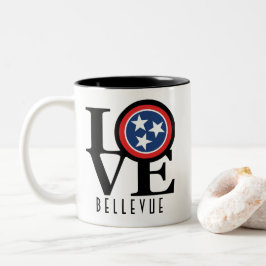 Caneca De Café Em Dois Tons LOVE Bellevue Tennessee 11oz