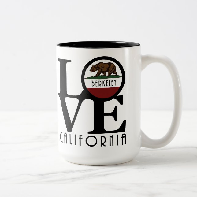 Caneca De Café Em Dois Tons LOVE Berkeley California 15oz (Direita)
