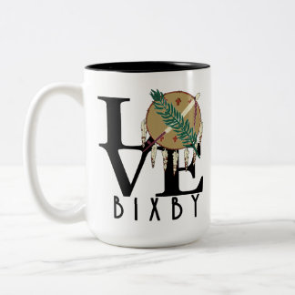 Caneca De Café Em Dois Tons LOVE Bixby Oklahoma 15oz