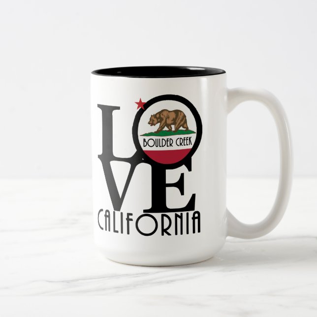 Caneca De Café Em Dois Tons LOVE Boulder Creek California 15oz (Direita)