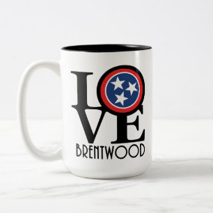 Caneca De Café Em Dois Tons LOVE Brentwood Tennessee 15oz