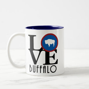 Caneca De Café Em Dois Tons LOVE Buffalo Wyoming 11oz