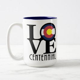 Caneca De Café Em Dois Tons LOVE Centennial Colorado 15oz