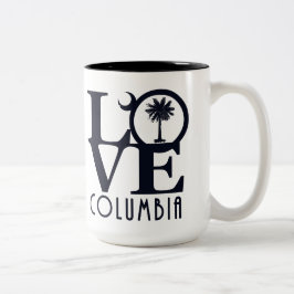 Caneca De Café Em Dois Tons LOVE Columbia Carolina do Sul 15oz