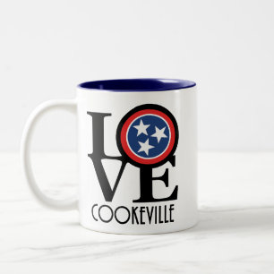Caneca De Café Em Dois Tons LOVE Cookeville Tennessee 11oz