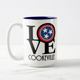 Caneca De Café Em Dois Tons LOVE Cookeville Tennessee 15oz