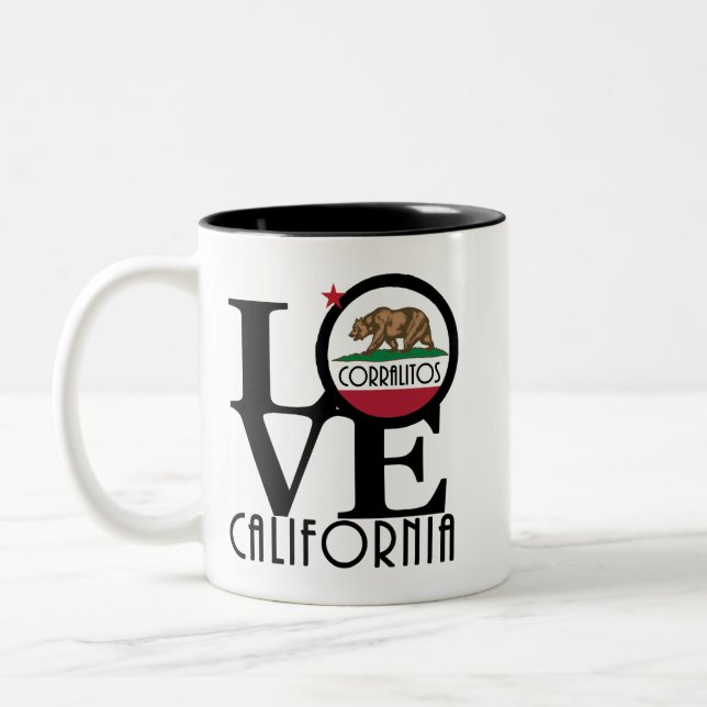 Caneca De Café Em Dois Tons LOVE Corralitos 11oz Coffee Mug (Esquerda)