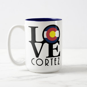 Caneca De Café Em Dois Tons LOVE Cortez Colorado 15oz