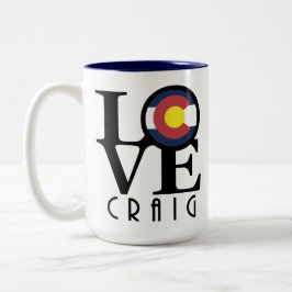 Caneca De Café Em Dois Tons LOVE Craig Colorado 15oz