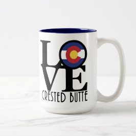 Caneca De Café Em Dois Tons LOVE Crested Butte Colorado 15oz