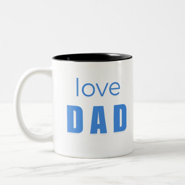 Caneca De Café Em Dois Tons Love Dad Baby Boy mug (Esquerda)