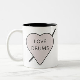 Caneca De Café Em Dois Tons Love Drums Mug