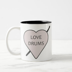 Caneca De Café Em Dois Tons Love Drums Mug