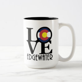 Caneca De Café Em Dois Tons LOVE Edgewater colorado 15oz