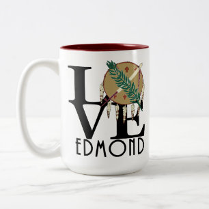 Caneca De Café Em Dois Tons LOVE Edmond Oklahoma 15oz