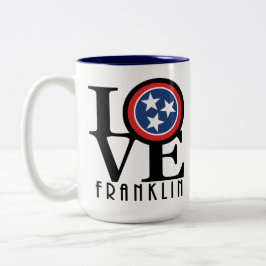 Caneca De Café Em Dois Tons LOVE Franklin Tennessee 15oz