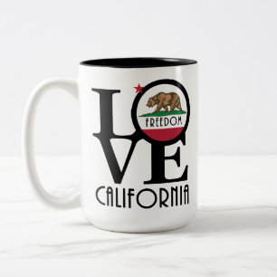 Caneca De Café Em Dois Tons LOVE Freedom California 15oz
