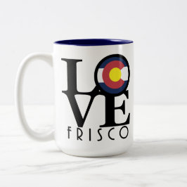 Caneca De Café Em Dois Tons LOVE Frisco Colorado 15oz