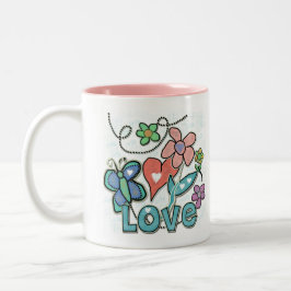 Caneca De Café Em Dois Tons Love Garden