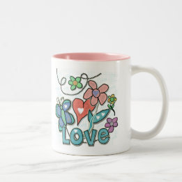 Caneca De Café Em Dois Tons Love Garden