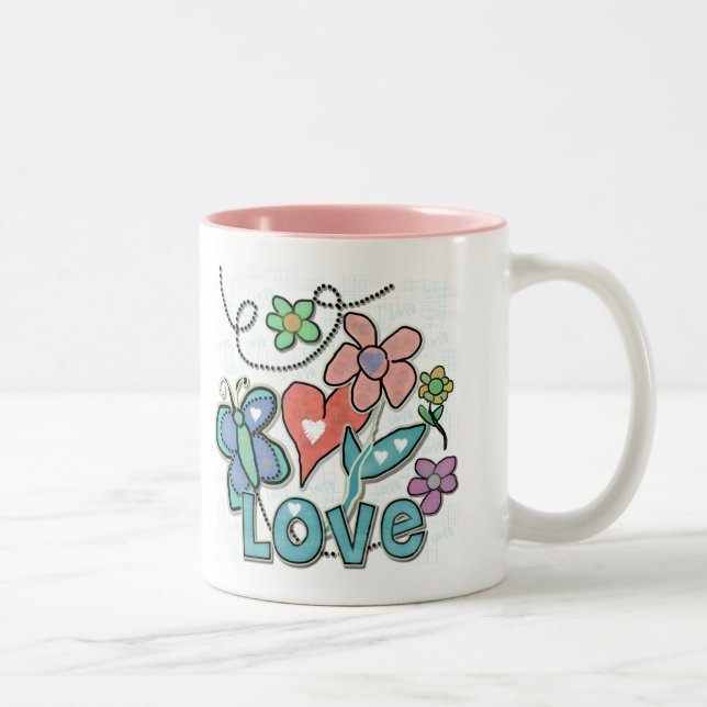 Caneca De Café Em Dois Tons Love Garden (Direita)