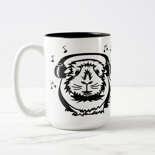 Caneca De Café Em Dois Tons Love Guiné Pig Music Cup (Esquerda)