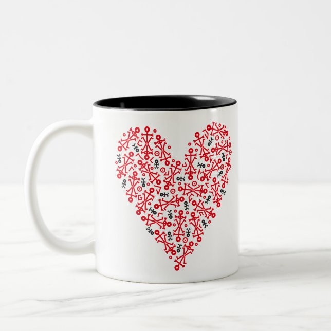 Caneca De Café Em Dois Tons Love Heart 2012 Icon Black And Red (Esquerda)