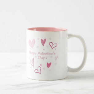 Caneca De Café Em Dois Tons Love Heart Doodle Coffee Mug