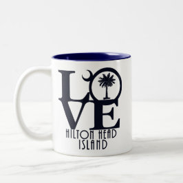 Caneca De Café Em Dois Tons LOVE Hilton Head Island 11oz