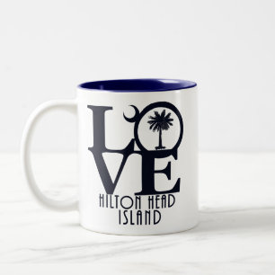 Caneca De Café Em Dois Tons LOVE Hilton Head Island 11oz