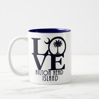 Caneca De Café Em Dois Tons LOVE Hilton Head Island 11oz