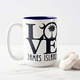 Caneca De Café Em Dois Tons LOVE James Island 15oz