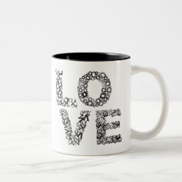 Caneca De Café Em Dois Tons Love Letters-Black