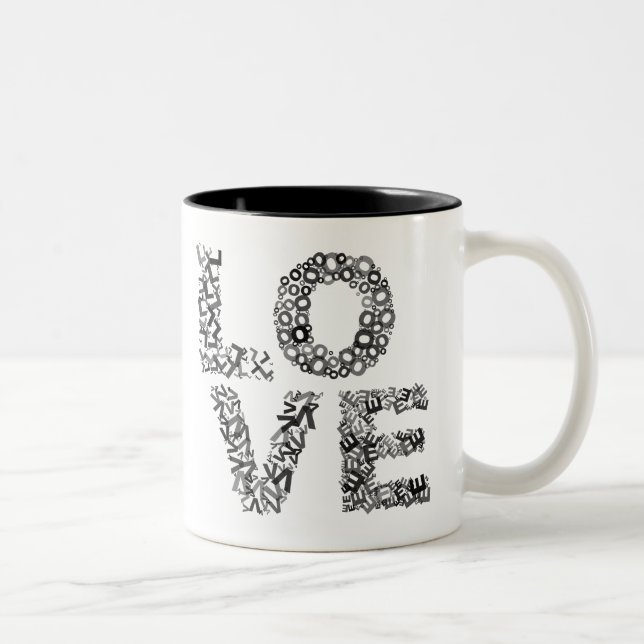 Caneca De Café Em Dois Tons Love Letters-Black (Direita)