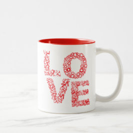 Caneca De Café Em Dois Tons Love Letters-Red