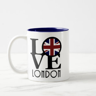 Caneca De Café Em Dois Tons LOVE London 11oz (bandeira do Reino Unido)