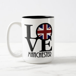 Caneca De Café Em Dois Tons LOVE Manchester England 15oz