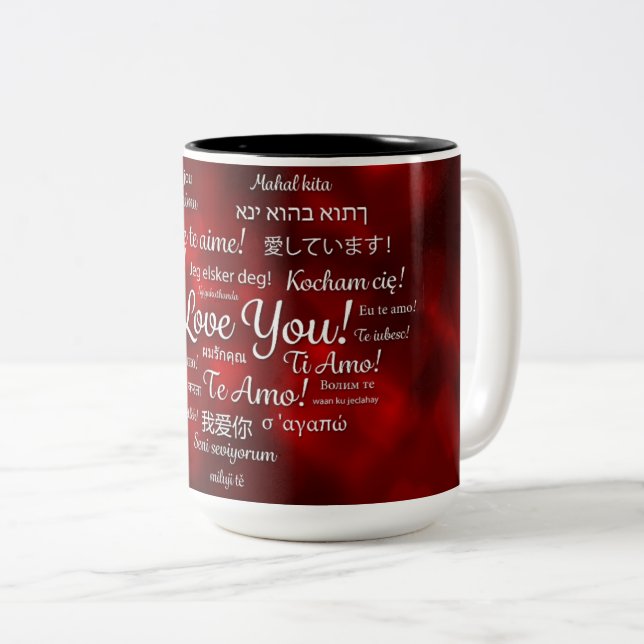 Caneca De Café Em Dois Tons Love Mug (Frente Esquerda)
