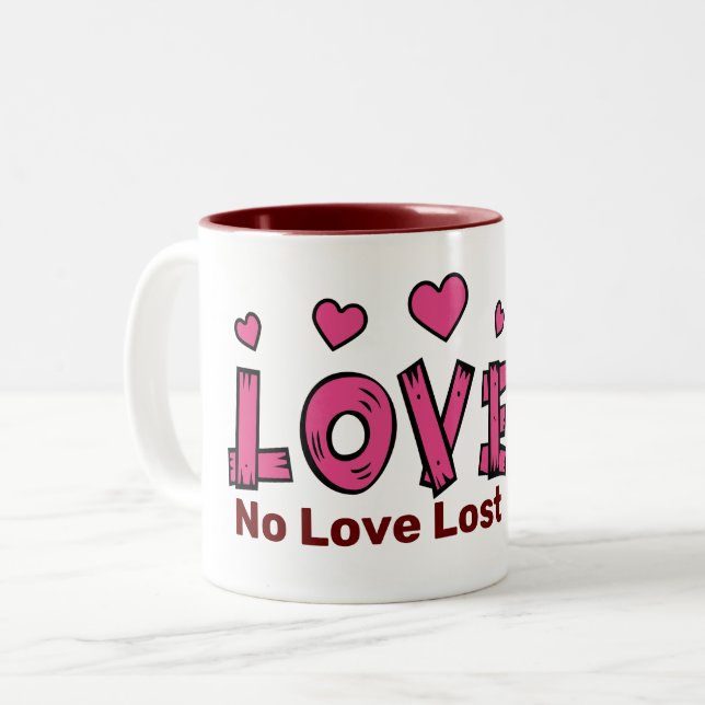 Caneca De Café Em Dois Tons LOVE Mugs (Frente Esquerda)