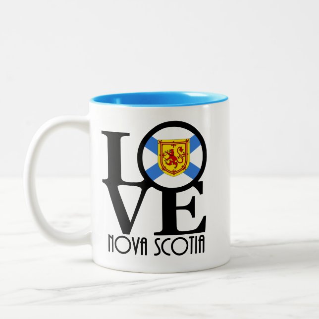 Caneca De Café Em Dois Tons LOVE Nova Escócia Canadá (Esquerda)