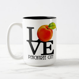 Caneca De Café Em Dois Tons LOVE Peachtree City Georgia 15oz